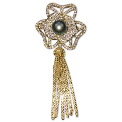 China Decorative Wholesale Animal Pin Rhinestone Pin Tara Brooch Business Hijab Pin Platinum Pin for sale