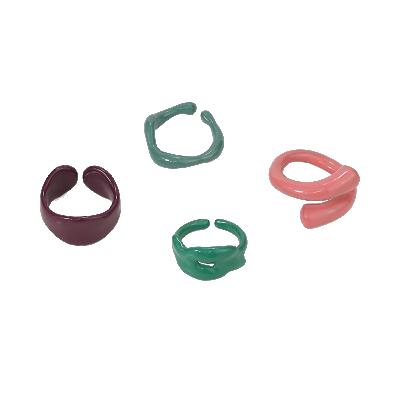 China Oversized Exaggerated Exaggerated Cavity Women Rings Hiphop Ring Macaron Ring CIA Colorful Oil Drop Ring for sale