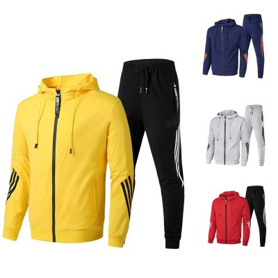 China Hooded Fashion Sportswear Breathable Casual Zipper And Pant Set Men Sweater Two Piece Set for sale