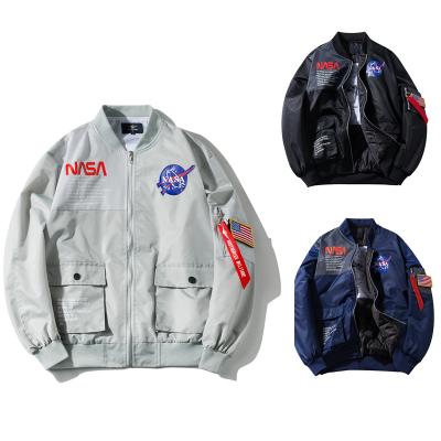 China Low MOQ Gulidd Breathable Baseball Style Hip Hop Mens NASA Padded Classic Bomber Flight Jacket for sale