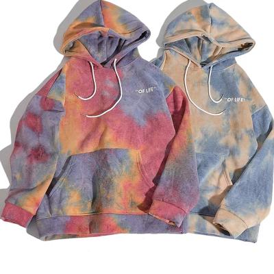 China Custom High Quality Satin Striped Streetwear Cotton Tie Dye Essential Hoodie Breathable for sale