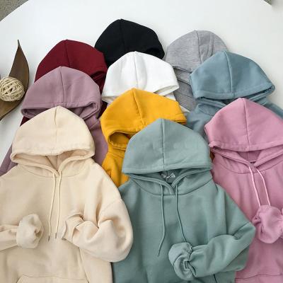 China Loose Pullover Autumn Winter Women's Vintage-ing Tops Sweatshirt Breathable Casual Solid Long Sleeve Women's Hoodies for sale