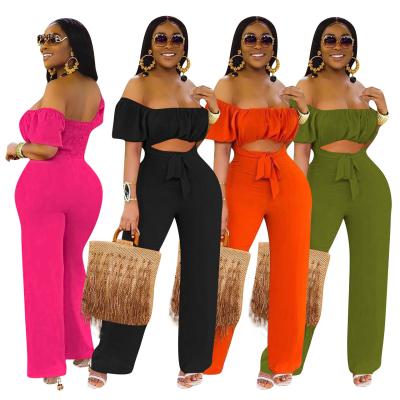 China Wholesale Price Women's Summer Fashion One-piece Breathable Backless One-Shoulder Overalls for sale