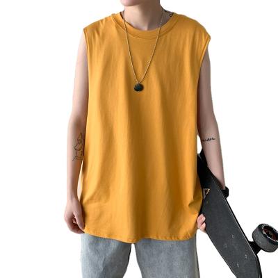 China New Summer Style Men's Casual T-shirt Large Size Anti-wrinkle Cotton Wholesale Sleeveless Vest for sale