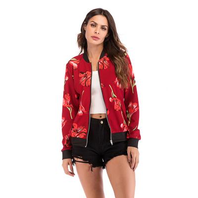 China 2021 Newest Sustainable Hot Selling Women Coat Tops Girl Casual Baseball Long Sleeves Floral Printed Coat Jacket for sale