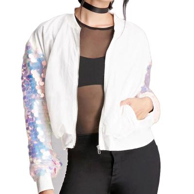 China Wholesale custom design contemporary ladies bomber jacket baseball hit QUICK DRY sequined coat for sale