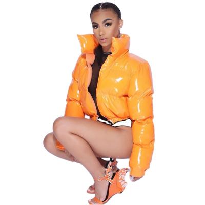 China 2022 Breathable Puffy Puffy Jacket Women Sequin Stripper Jacket Custom Quilted Zipper Jacket Womens Bubble Cotton Padded for sale