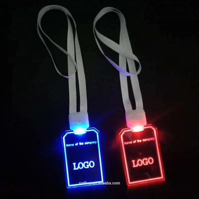 China Festival LED Flashing Lanyard Glowing in Dark LED Lanyard Light Wholesale for sale