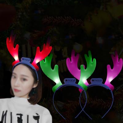 China ABS+PC LED Flashing Headband With Deer Horn Light Up Bow Headband for sale