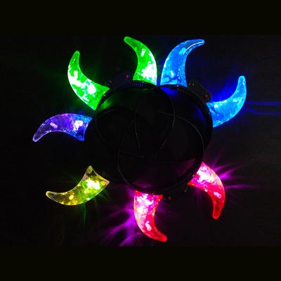 China ABS+PC LED Headband Horn Magic Horn Flashing Glowing Glowing Hairpin for sale