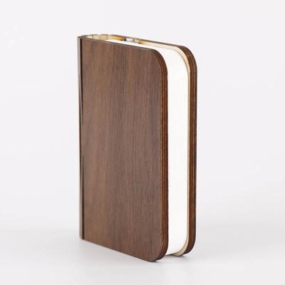 China colorful walnut wood folding book light rechargeable USB rechargeable book shape lightweight 9*12*2.5CM for sale