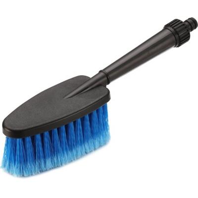 China Pp+pvc Water Flow Through Car Wash Brush Soft Bristle Tool Clean Water Fed Car Wash Brush Wheel Tire Rim Cleaning Brush for sale