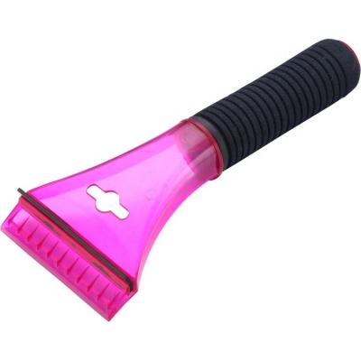 China Pink ABS+EVA+PVC ABS Car Ice Scraper with Squeegee Car Window Ice Cleaning Tool Ice Cleaner Sweeper for sale