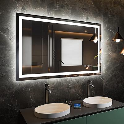 China Bathroom Accessories Wall Mount Backlight Mirror Smart LED Mirror Silver Cabinet Illuminated Luxury Smart Home Customized Logo for sale