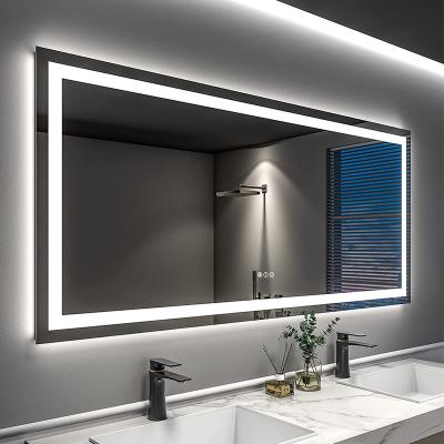 China Large Size Mirror Bathroom LED Safety Fog Light LED Bathroom Vanity Vanity Led Light Mirror For Home for sale