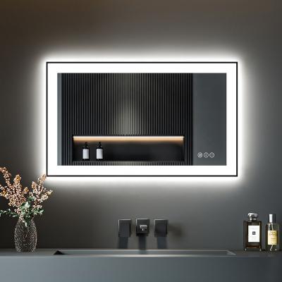 China Contemporary Anti-Corrosion Wall Mounted Light Dimming Light LED Bathroom Lighted Mirror For Home And Hotel for sale