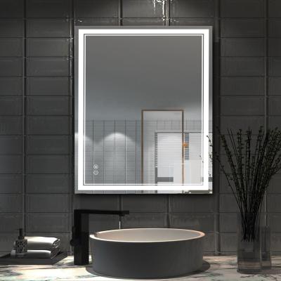 China Modern Large Bathroom Wall Mounted Mirror Illuminated Backlit Hotel Mirror With Led Lights IP44 Fogproof Led Mirror for sale