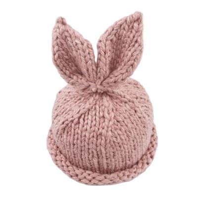 China breathable & Waterproof Rabbit Ear Beanies Hats For Kids Winter Gorros Warm Knitted Hats for sale