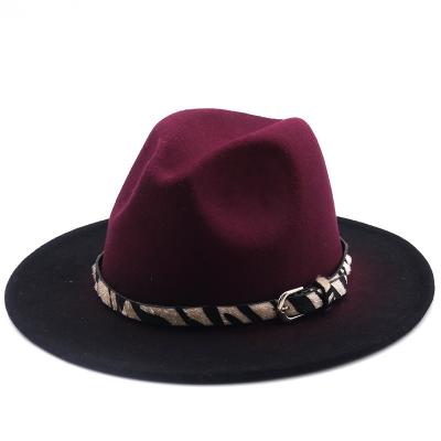 China The image of European and British American men's new style men's dye knotting the big edge woolen Fedora Hat Jazz Top Hat Korean Fashion for sale