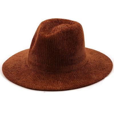 China 2021 European and American New Hot Color Jazz Hat Fashion Knitted Solid Image Men's and Women's Retro Fedora Hat Light Board for sale