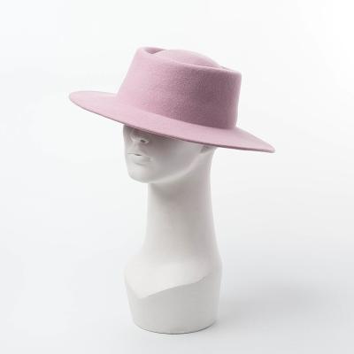 China Wholesale Character Fedora Hat Women Temperament Pink Australia Wool Fedora Hat For Women Fedora Hat for sale