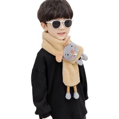 China Warm Cute Kids Cartoon Doll Faux Rabbit Fur Scarf For Winter Warm Keeping for sale