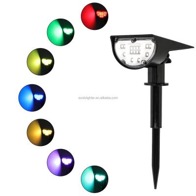 China Residential Warehouse Garden ROAD Sports Stadiums LANDSCAPE Unique Design 16 RGB Led Spot Light Waterproof Garden Led Stake Solar Spotlight For Outdoor Track Landscape Lawn Decor for sale