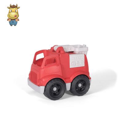 China PP+Wheat Straw Wholesale Bioplastic Wheat Straw Beach Toys Free Wheel Fire Fighting Car For Kids Gifts for sale