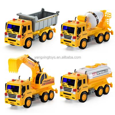 China ABS Push and Go Free Vehicle Toy Drive Four Different Models Building Battery Car with Lights and Music for sale