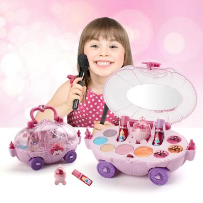 China Kids Cosmetics Products Toy Set Pink Beauty Case Nail Polish Makeup Kits For Girls 21.5*12.5*12.5CM for sale