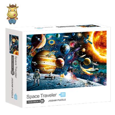 China Cartoon Toy Hot Sale 500 1000 Pieces Paper Jigsaw Puzzles for Kids and Adult Outer Space Map for sale