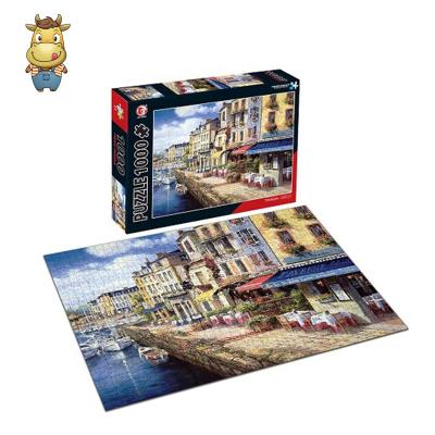 China Cartoon Toy Hot Sale 500 1000 Pieces Paper Puzzles for Children and Adult Street for sale