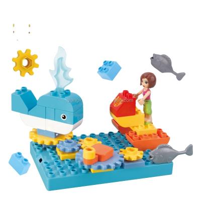 China Educational Building Toy 29 Pcs Building Block Toys Easy To Assemble Whale Throw Building Block Plastic Toys Diy Toys for sale