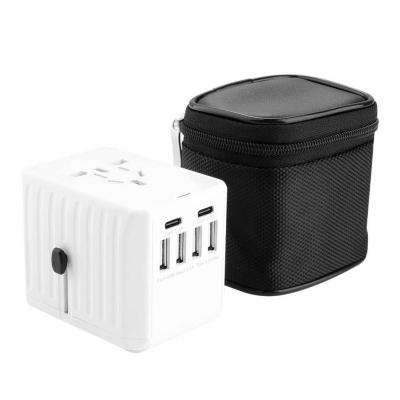 China 4USB+2Type-C Black Ce/rohs/fcc/pse 4usb+2type-c Plug In Universal International Travel Adapter for sale