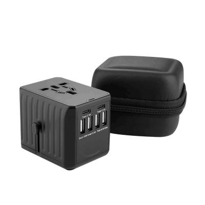 China 4USB+2Type-C High Quality Manufacture Black Ce/rohs/fcc/pse 4usb+2type-c Plug Into Adapter International Universal Travel for sale