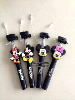 China 3D Cartoon Extendable Handheld Selfie Stick Monopod with Silicone Handle for sale