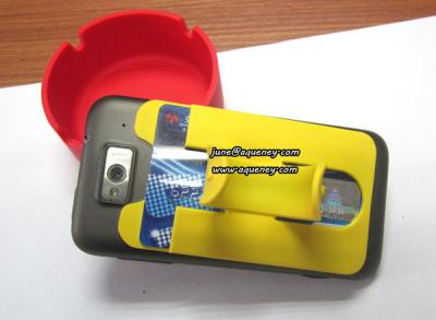 China 3M Sticker Smart wallet with Stand, mobile phone silicone card holder with slap stand for sale