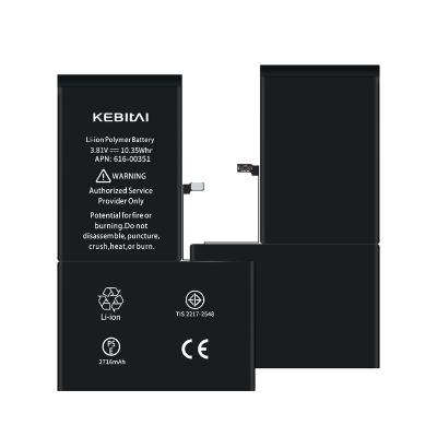 China Electronic Products KEBITAI Custom Phone X Lithium Battery High Capacity Plus Battery For IPhone x for sale