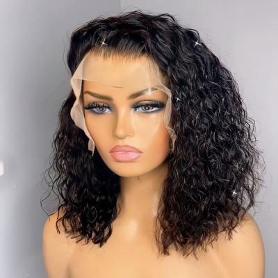 China Jerry Curl Unprocessed Raw Natural Lace Front Curly Bob Wig,Wholesale Lace Front Wig,Hd Brazilian Lace Hair Short Hair Frontal Wigs for sale