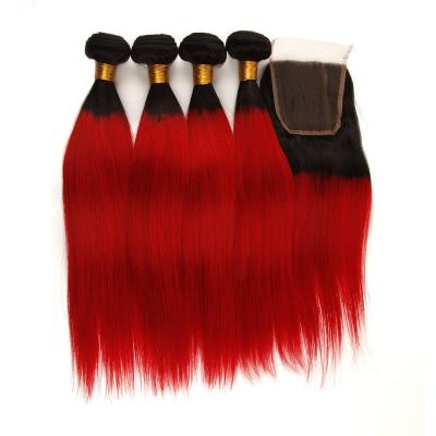 China Best Seller LINDAL Straight Real African Hair Straight 8-24 Inches T1B Shiny Red 200 Hair Cheap Extension for sale