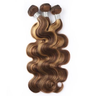 China LINDAL Brown Body Wave Cheap Natural Afro Curly Hair Extension Body Wave Hair Extensions Weft Ombre for sale