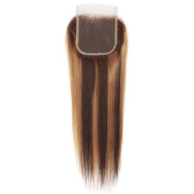 China LINDAL regular wave straight hair extension weft virgin hair and frontal closure ombre color hair extension P4/27# for sale