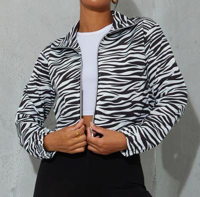 China Custom Print Women's Zebra Jacket Waterproof Coat Anorak Ladies Anorak Ladies Leather Jackets Streetwear Style Jackets for sale