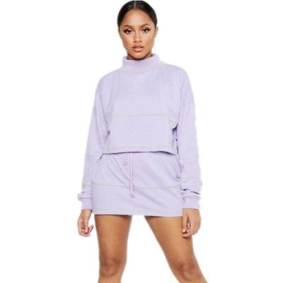 China Wholesale Custom Women's Cotton Sweatshirt and Skirt Simple Sweatsuit Set QUICK DRY for sale