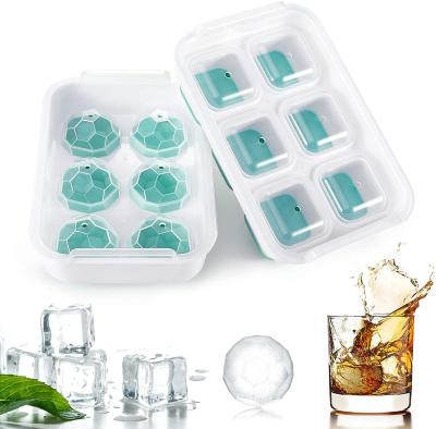 China White and Blue 2 Pack Sustainable Ice Ball Maker, Reusable, Easy Release and Clean Silicone Ice Ball Molds Kitchen Tools for sale