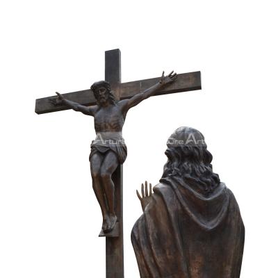 China Europe Jesus On The Cross Statue For Church Statue Factory Supply Outdoor Jesus Statue for sale