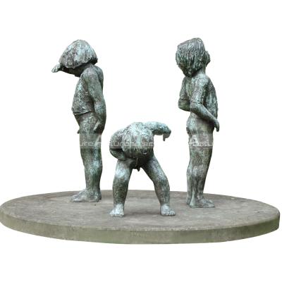 China Europe Garden Children Statue Three Life Size Children Playing Statue for sale