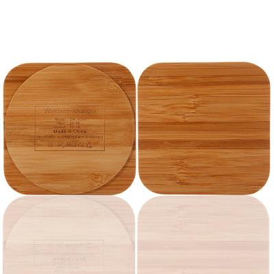 China Wooden Bamboo Wireless Fast Wireless Charger Station Charging Station Phone QC3.0 Qi Power Bank For Iphone for sale