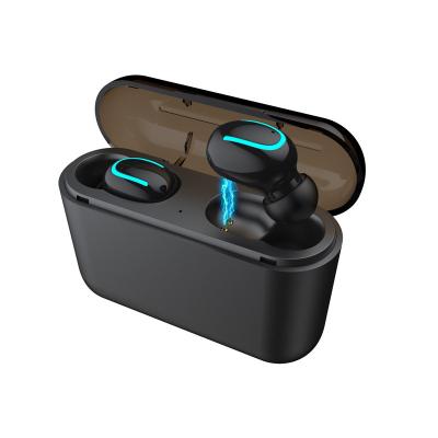 China 2021 In-Ear Smart Monitoring Earphone Waterproof Two Mini Wireless Headphones Q32 Dual V5.0 Earbuds With Charging Box for sale