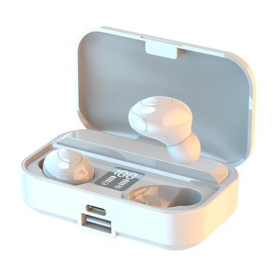 China 2021 In-Ear Smart Monitoring Earphone Waterproof Two Mini Wireless Headphones LB9 Dual V5.0 Earbuds With Charging Box for sale